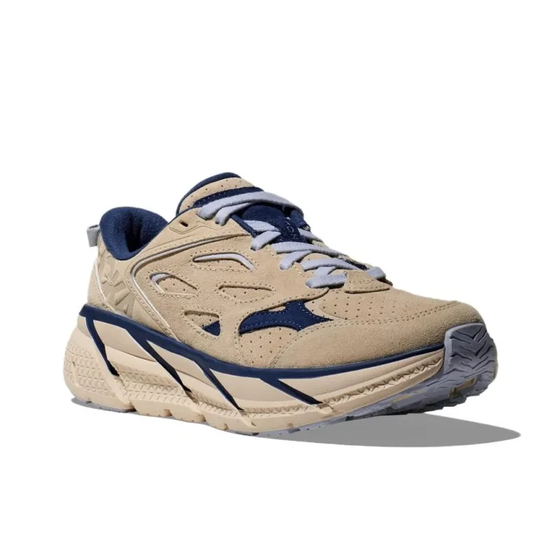 HOKA ONE ONE Clifton L Suede Oat Milk Bellwether Blue-2