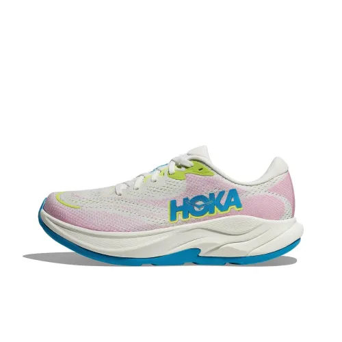 HOKA ONE ONE Anti Slip Wear Resistant Low Top Running Shoes Women's White Pink