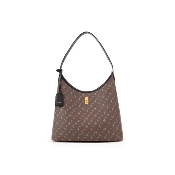 ELLE Synthetic Leather Shoulder Bag Tubas Women's Brown & Black