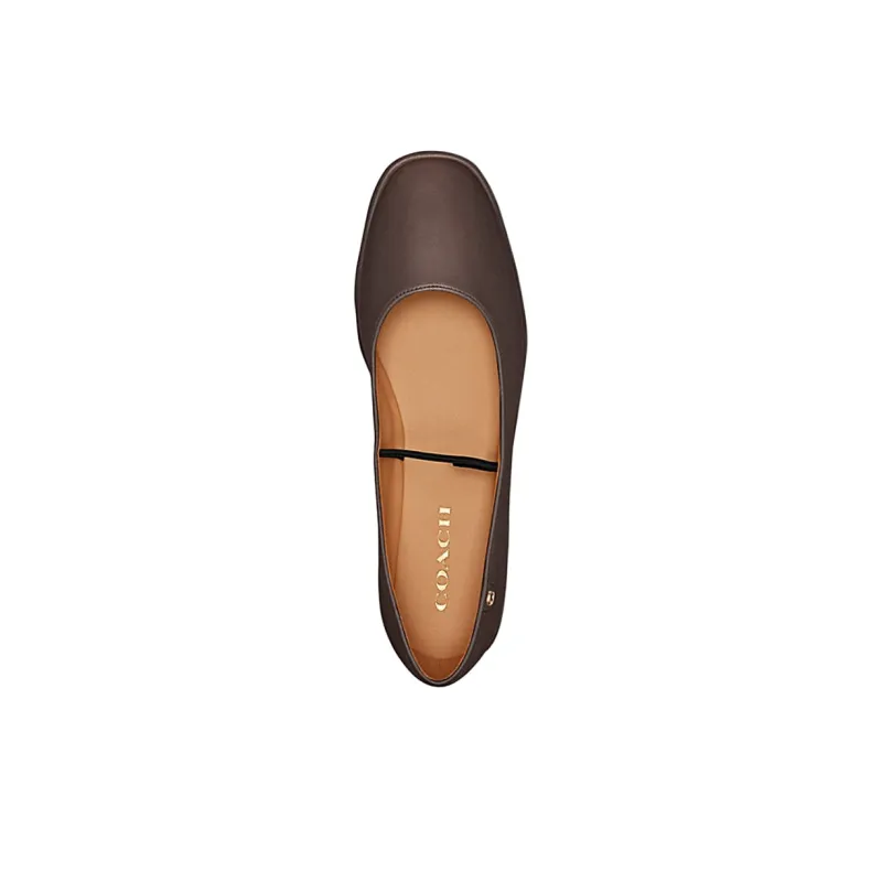 COACH Emilia Flat Mary Jane Shoes Women's Brown-3
