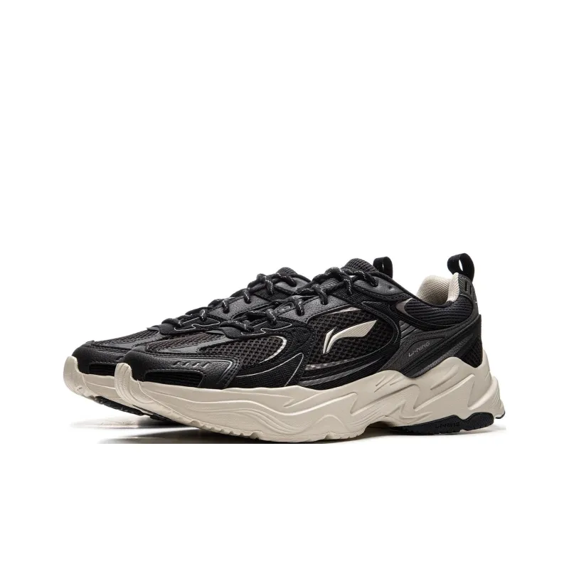 LiNing Meteor 2K Cushioning, Slip Resistant, Abrasion Resistant Support Low Top Chunky Sneakers Men's Black-2