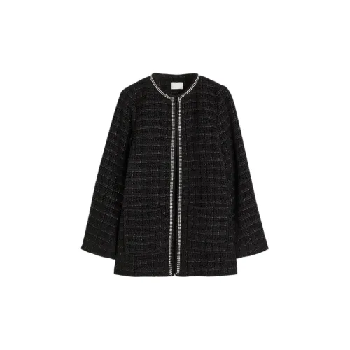 H&M Jackets Women's Black Rhinestones