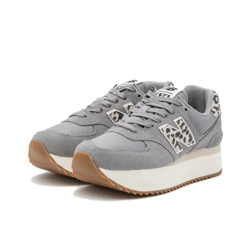 New Balance 574 Plus Shadow Grey Leopard Print Women's-1