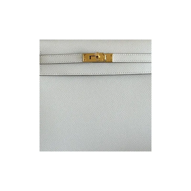 HERMES Kelly Epsom Leather Kelly Bag Shoulder Bag Crossbody Bag Handbag Small Size Women's M4 Gris Pale Cream Gray-1