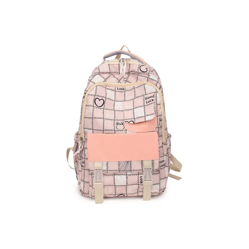 MOK Nylon Backpack Regular Unisex White/Black/Purple/Green/Pink-10