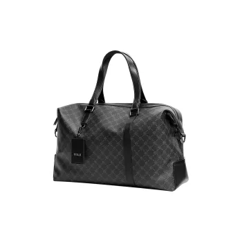 POLO PVC Synthetic Leather Luggage Bag Handbag For Men Travel Bag Tubas Men's Black