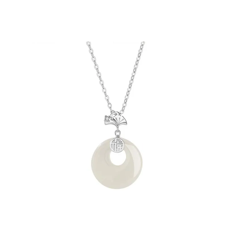 Xuanman Chalcedony Jade Pendant Necklace Women's-0