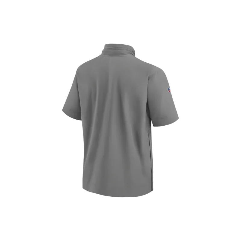 Nike Detroit Lions Sideline Coach Men's Nike Nfl 1/2-Zip Short-Sleeve Hooded Jacket-1