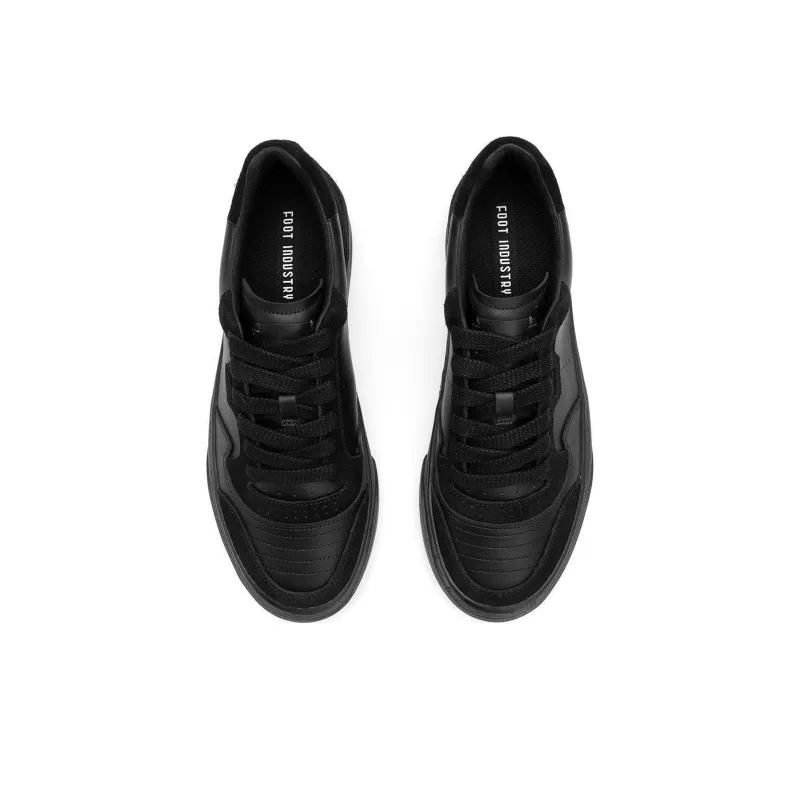 FOOT INDUSTRY Slip Resistant Low Top Skateboard Shoes Unisex Black-3