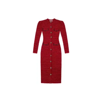 Self portrait Long Sleeved Dresses Women's Burgundy