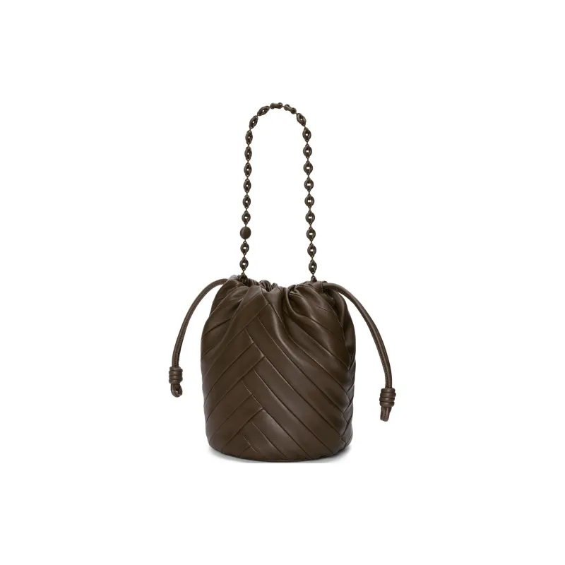 LOEWE Soft Nappa Sheep Leather Bucket Bag Handbag Shoulder Bag Medium Size Women's Chocolate-5