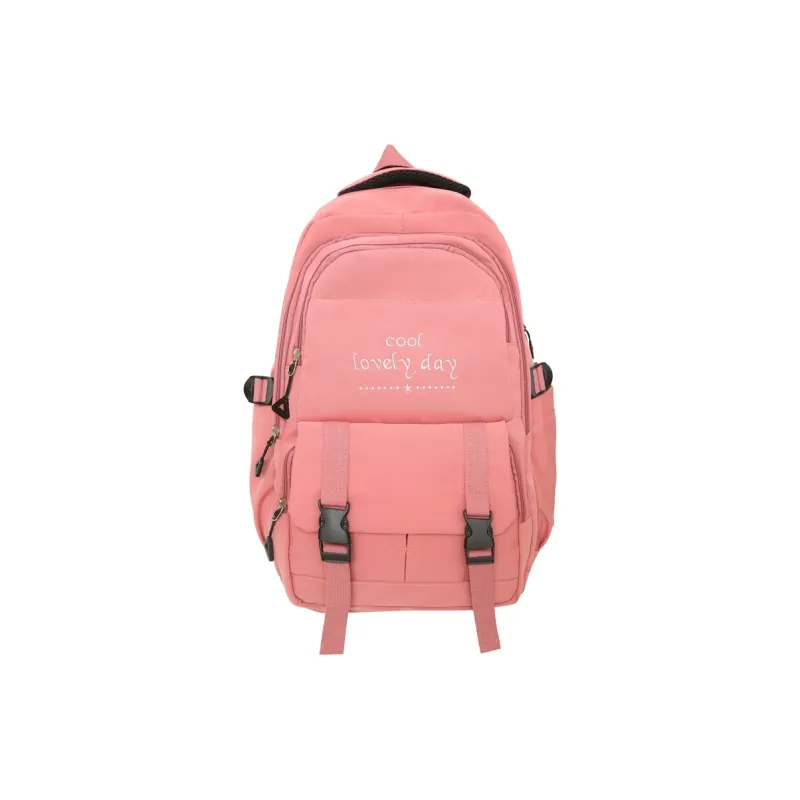 MOK Nylon Backpack Unisex Black/Watermelon Red/Burgundy/Green/Blue/Pink-1