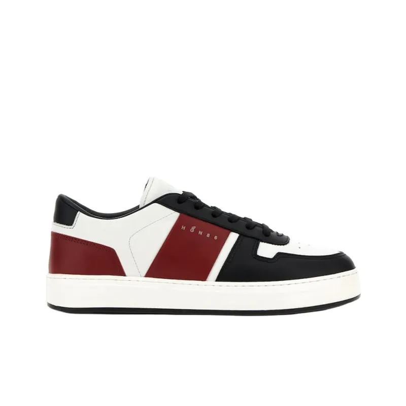HOGAN H TV Low Top Skateboard Shoes Men's Black Red-1