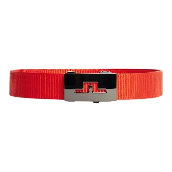 J.Lindeberg Logo Identification Nylon Belt Men's Orange Width 3.5CM