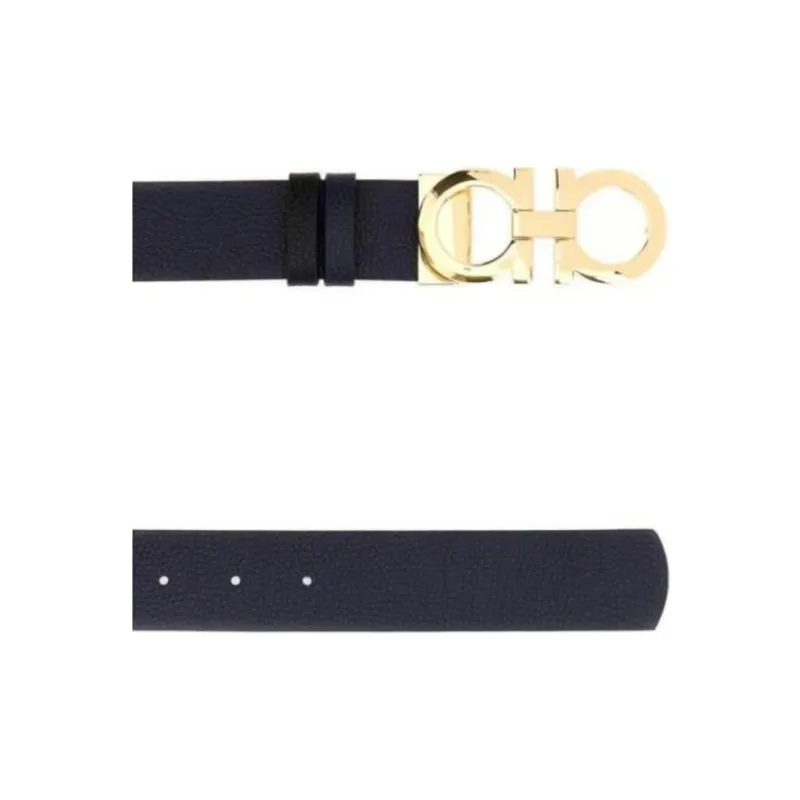 FERRAGAMO Calfskin Leather Belts Women's Blue  -2