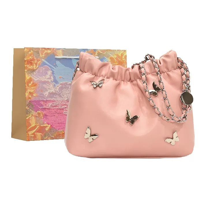 BRINCH PU Shoulder Bag Women's Silver/White/Black/Pink-4