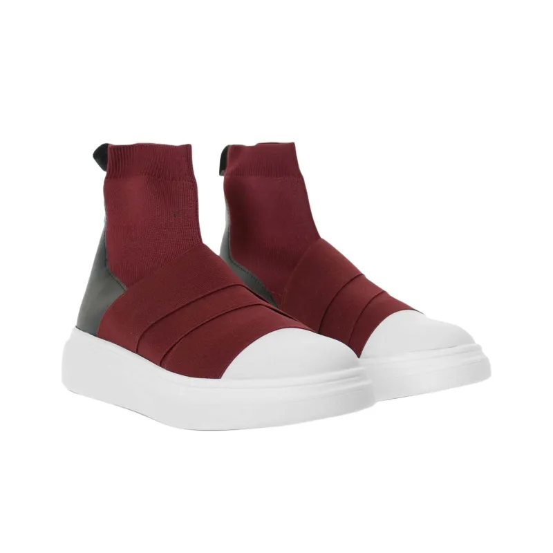 FESSURA High-Top Casual Shoes Women's Red-2