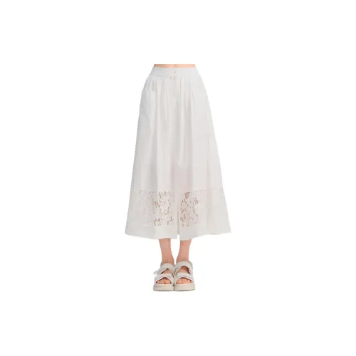 Blood Glitter Casual Long Skirts Women's White