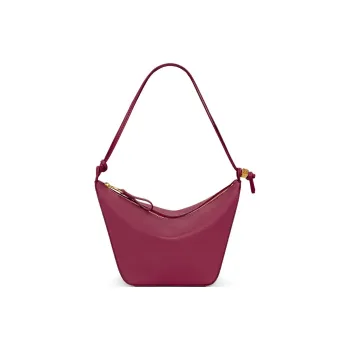 LOEWE Cow Leather Hobo Bag Handbag Shoulder Bag Women's Crimson