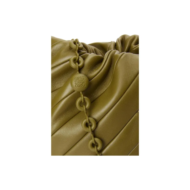 LOEWE Soft Nappa Sheep Leather Bucket Bag, Handbag, Shoulder Bag Women's Olive-9