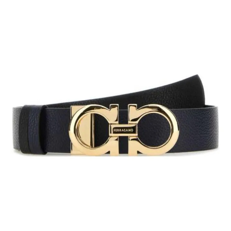 FERRAGAMO Calfskin Leather Belts Women's Blue  -1