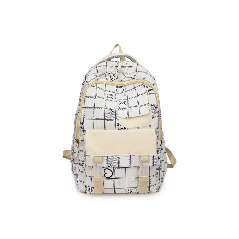 MOK Nylon Backpack Regular Unisex White/Black/Purple/Green/Pink-0