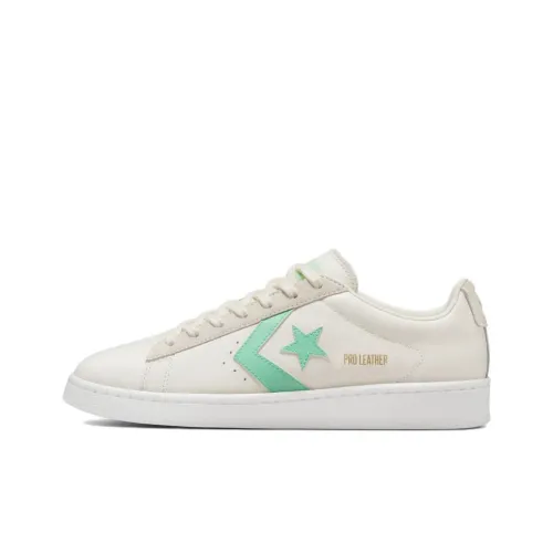 Converse Cons Pro Leather Skateboard Shoes Unisex Low-Top Beige/Green