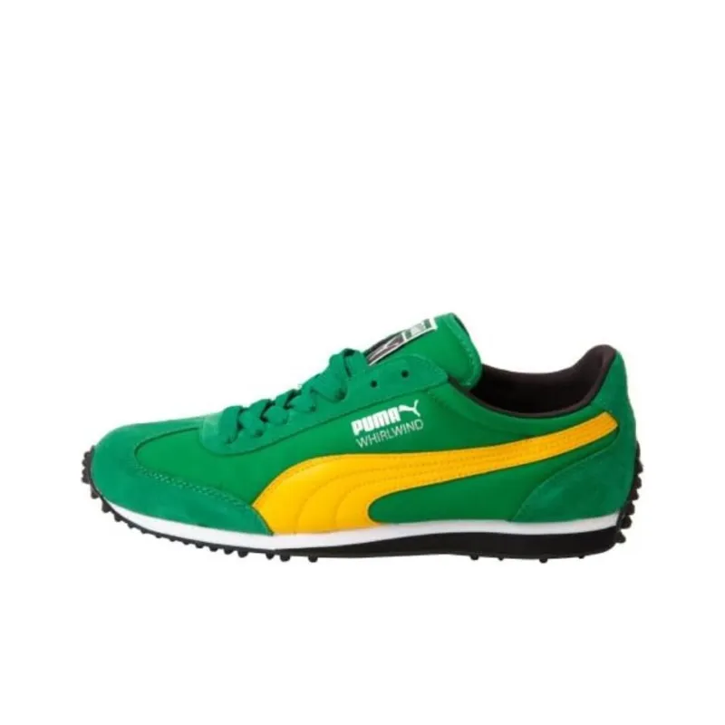 PUMA Whirlwind Classic Cushioning Anti-Slip Wear-Resistant Breathability Low-Top Running Shoes Men's Green Yellow-0