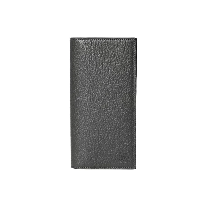 GUCCI Grain Leather Wallet Regular Men's Gray-0