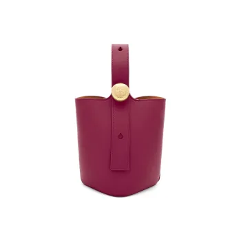 LOEWE Bucket Series Soft Cow Leather Bucket Bag, Shoulder Bag, Crossbody Bag, Handbag Mini Women's Crimson