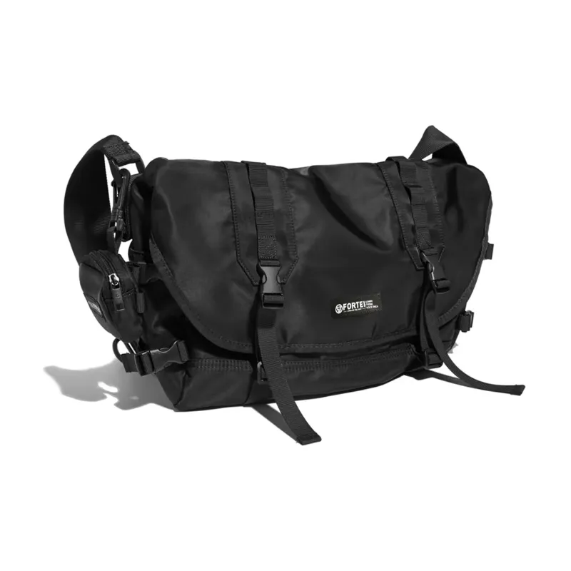 FORTEI Nylon Messenger Bag Crossbody Bags Medium Size Unisex Black-1