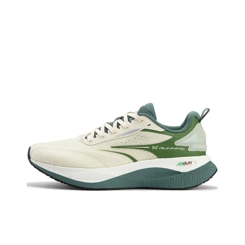 361° Speed Boost CQT Cushioning Wear-Resistant Low-Top Casual Running Shoes Men's White Green-0