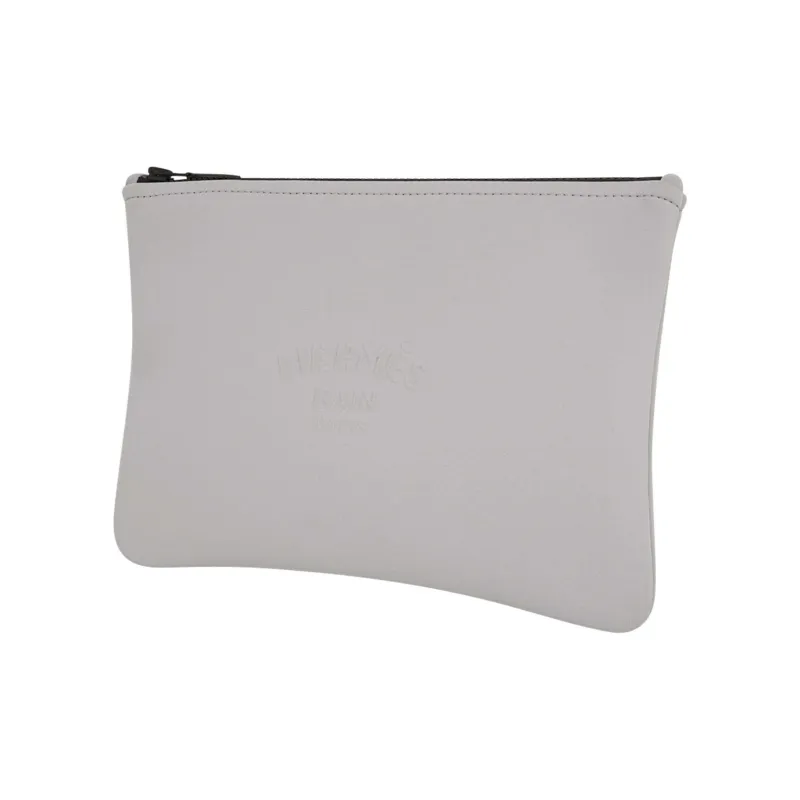 HERMES Polyamide Toiletry Bag, Clutch Large Size Unisex 05 Argente Silver-3