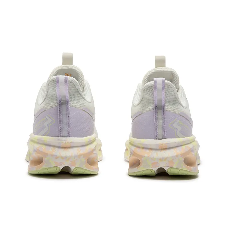 361° Cushioning Abrasion Resistant Breathable Low Top Casual Running Shoes Women's White Purple-3