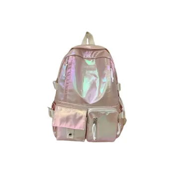 MOK Laser PU Backpack Unisex Ecru/Fuchsia/Light Green/Pink