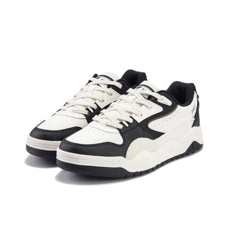 361° Type Burning Series Anti Slip Wear Resistant Low Top Skateboard Shoes Women's Black White-2