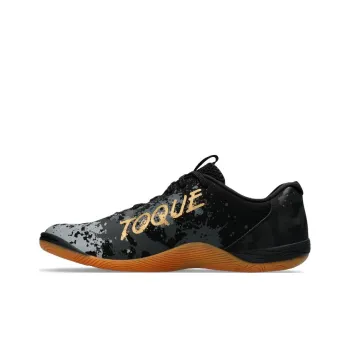 Asics Toque 7 IC/IN Slip-Resistant Soccer Shoes Men's Black Gray Gold