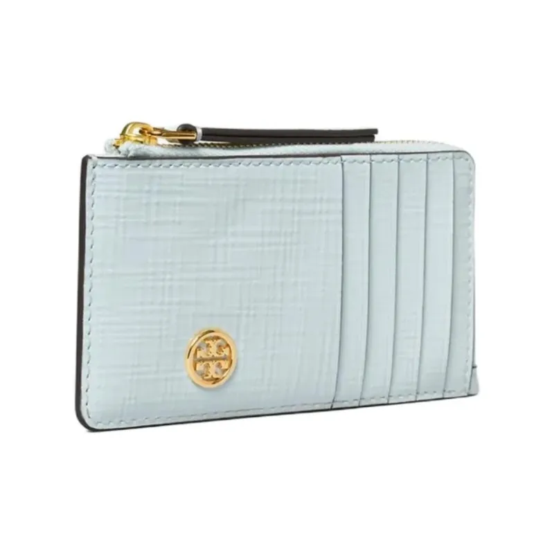 TORY BURCH Textured Leather Wallet Women's Light Blue-1