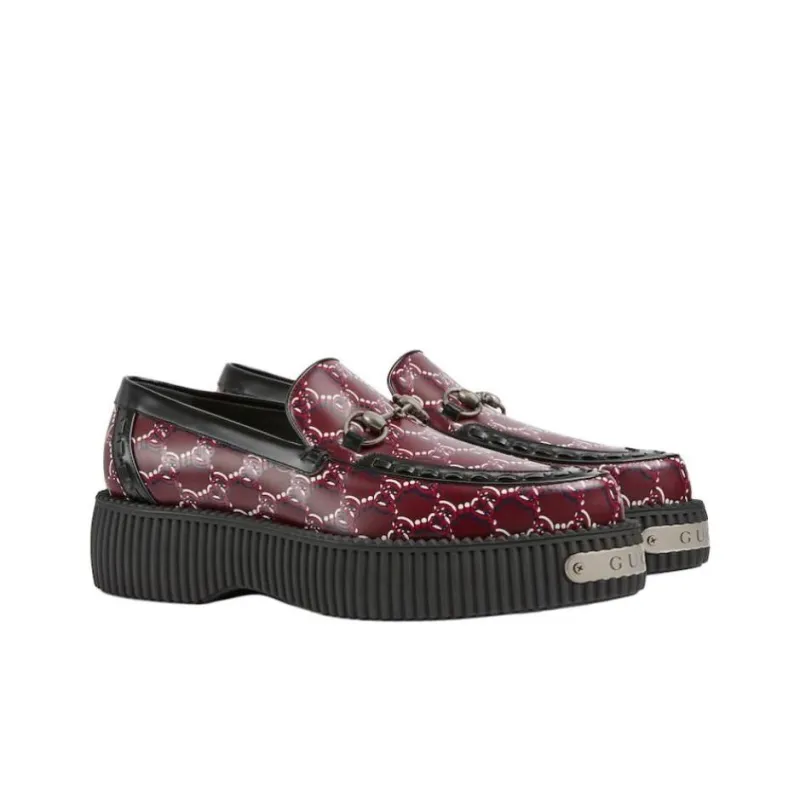 GUCCI Horsebit Loafers Men Red-2