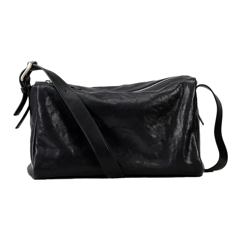 MR'GUFA Vegetable Tanned Cow Leather Vintage Inspired Backpack Unisex Classic Black-9