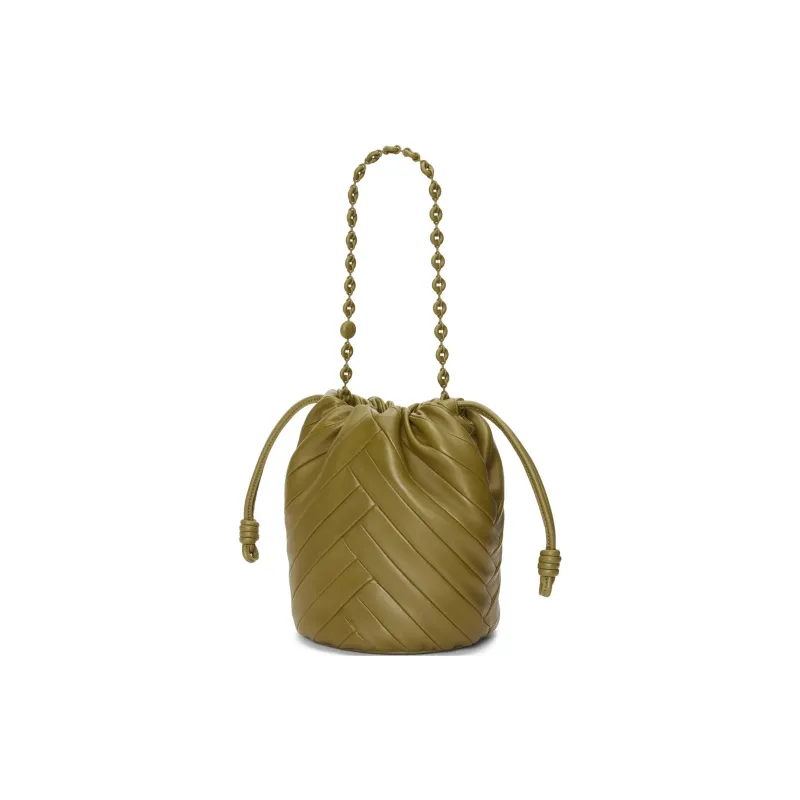 LOEWE Soft Nappa Sheep Leather Bucket Bag, Handbag, Shoulder Bag Women's Olive-5
