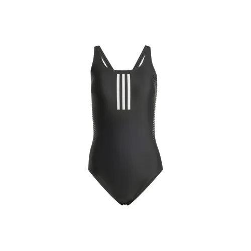 Adidas 3 Stripes Graphic V Back Swimsuit One piece Swimsuit Women's Black
