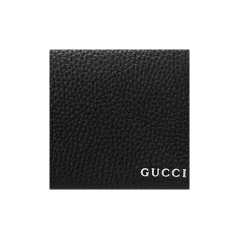 GUCCI Leather Coin Purse Men's Black-4