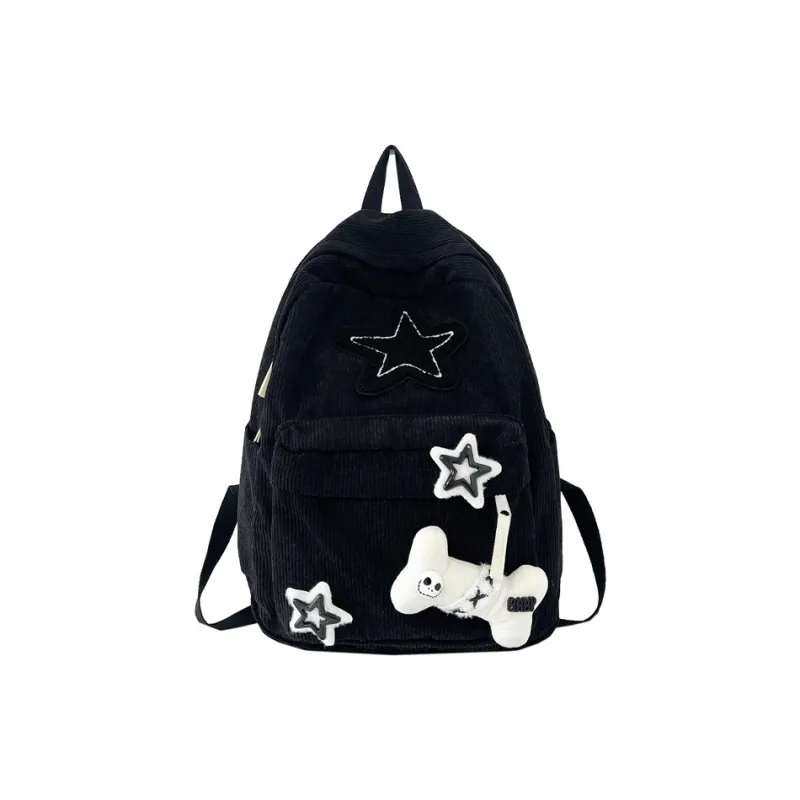 MOK Corduroy Backpack Unisex Ecru/Black-4