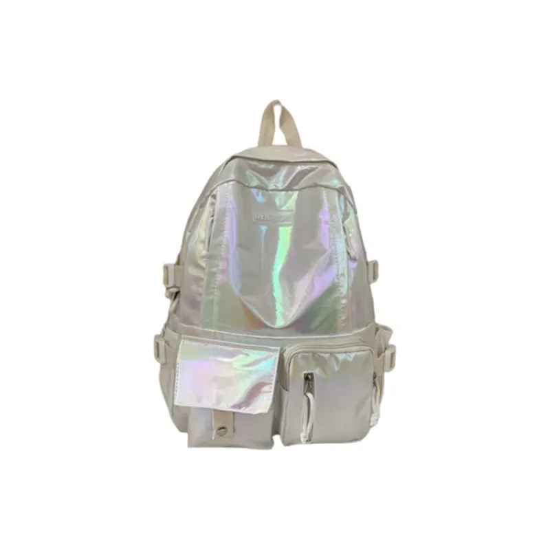 MOK Laser PU Backpack Unisex Ecru/Fuchsia/Light Green/Pink-0