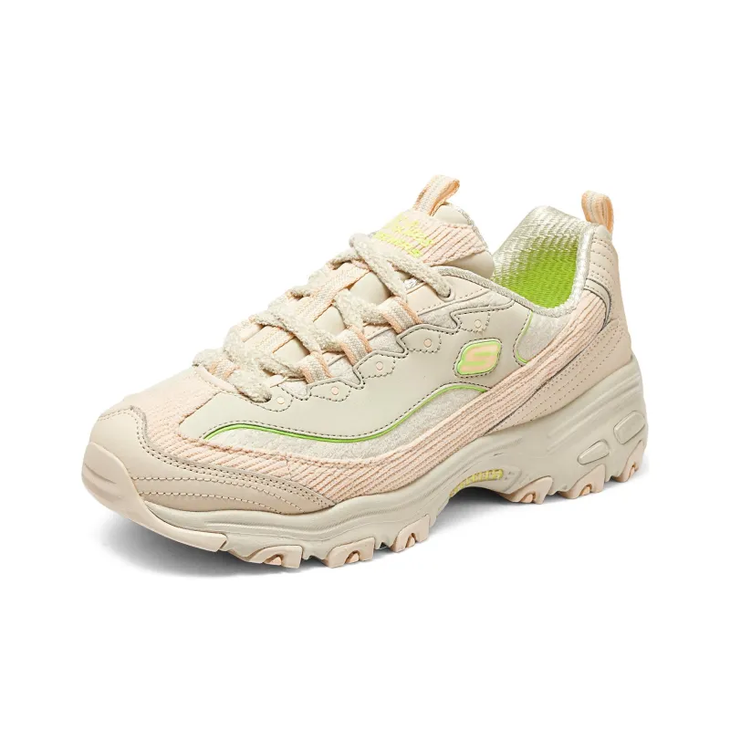 Skechers DLITES Chunky Sneakers Women's Low Top Beige/Pink-2