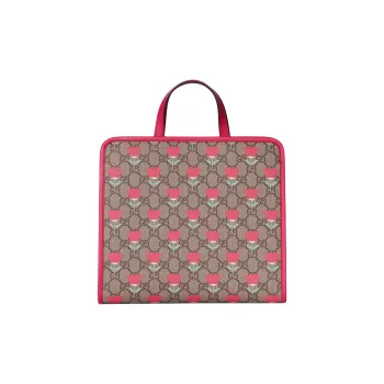 GUCCI Canvas Canvas Bag Tote Bag Shopping Bag Handbag Kids' Pink & Ebony