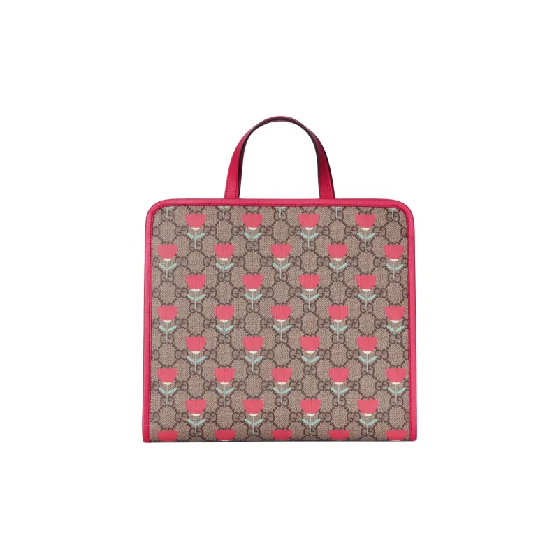 GUCCI Canvas Canvas Bag Tote Bag Shopping Bag Handbag Kids' Pink & Ebony-0