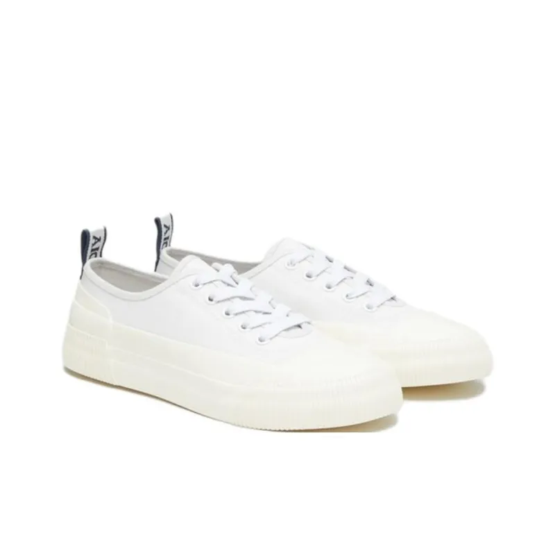 AIGLE Rubber Low Slip Resistant, Abrasion Resistant, Lightweight, Breathable Low Top Canvas Shoes Men's White-2