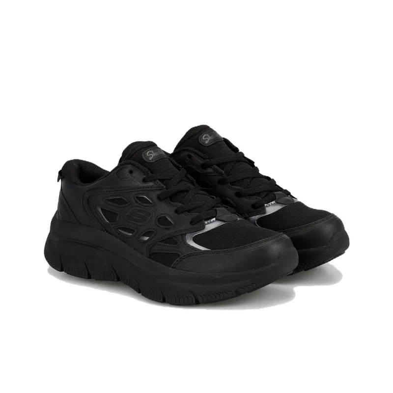 Skechers Modern D'Lu Cushioning Breathable Low Top Casual Shoes Women's Black-2